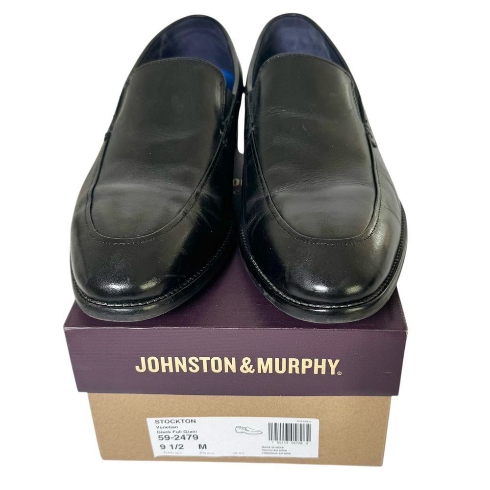 Johnston & Murphy Stockton Venetian Black Full Grain Size 9.5M
